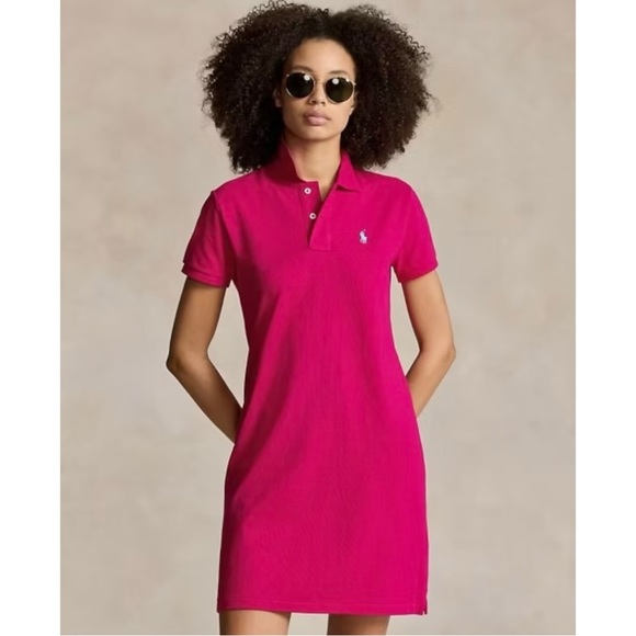 Ralph Lauren Sport Fuchsia Hot Pink Interlock Mini Polo Shirt Dress sz XS - Picture 2 of 10